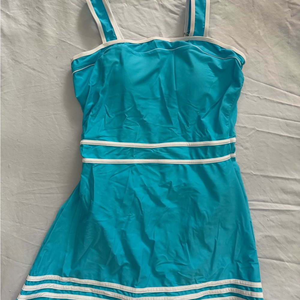 Blue and White Striped Dress